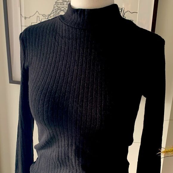 👍🏻Cashmere-Like Thermal Mock Neck Top Black - Picture 5 of 6
